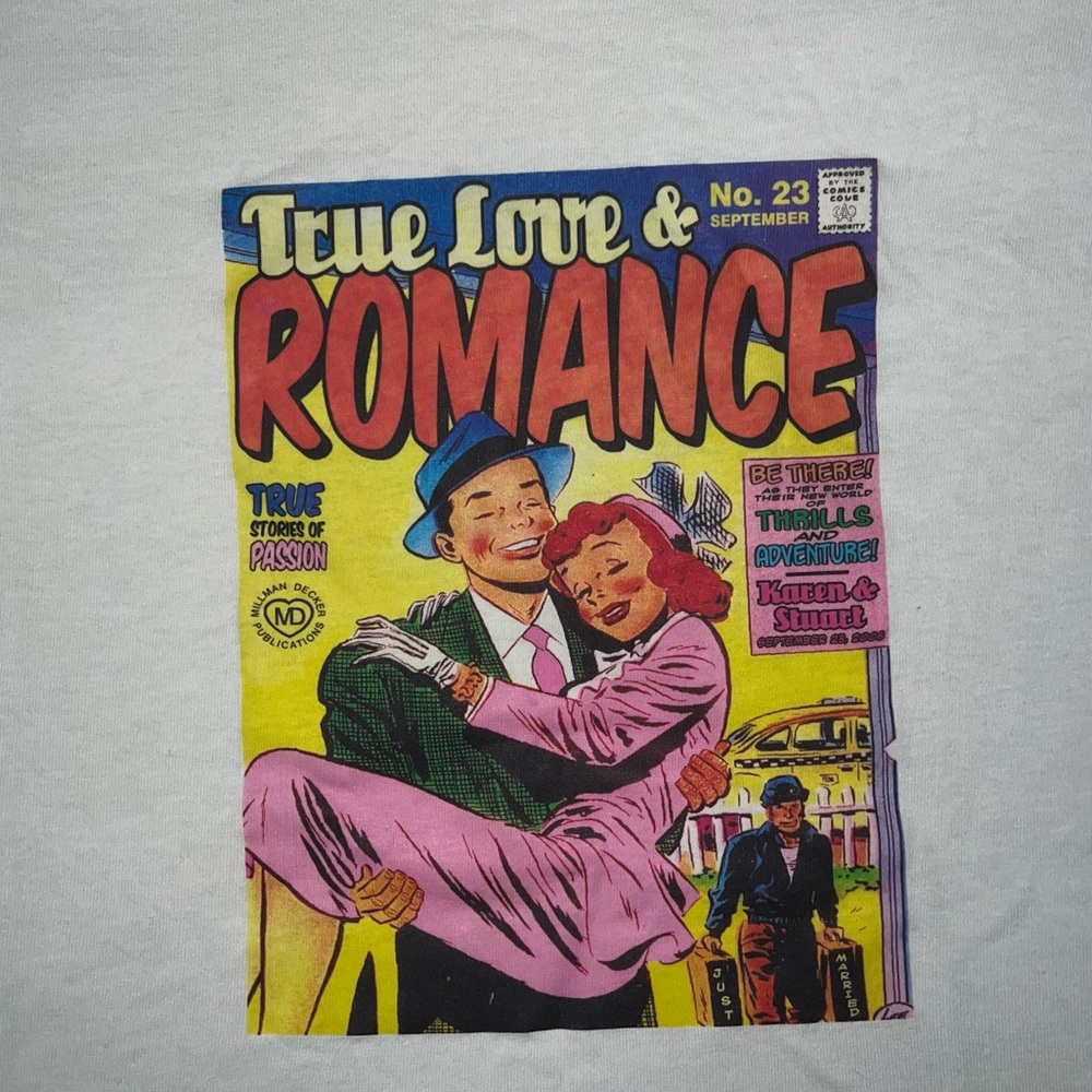 Jerzees Vintage Romance Comic Book Cover
